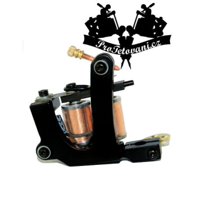 Cívkový tetovací strojek Cast Iron  a tetovací grip