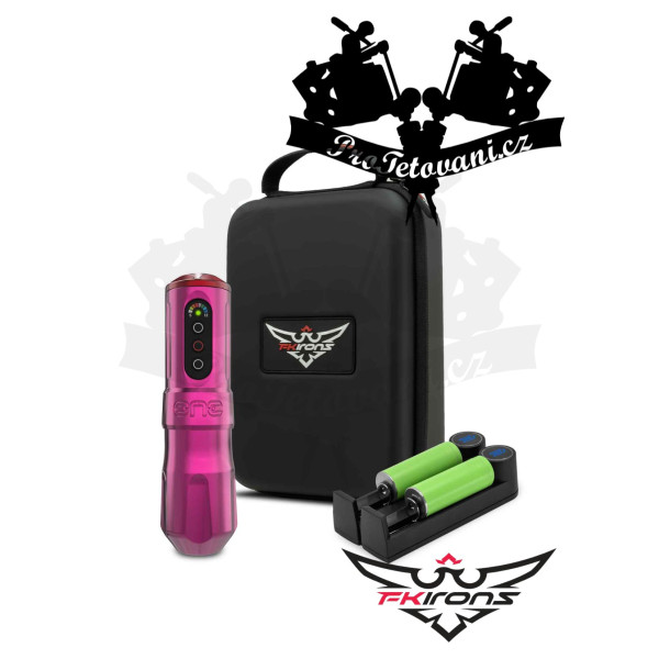 Bateriový rotační strojek FK Irons ONE v sadě 4 mm zdvih PINK