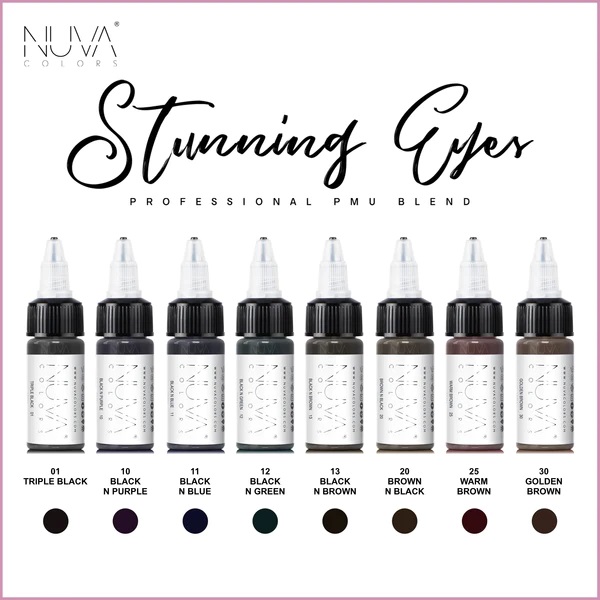 Set barev pro permanentní make up Nuva EYELINER COLLECTION REACH 15 ml