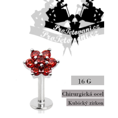 Piercing do rtu Labret Wine RED Flower