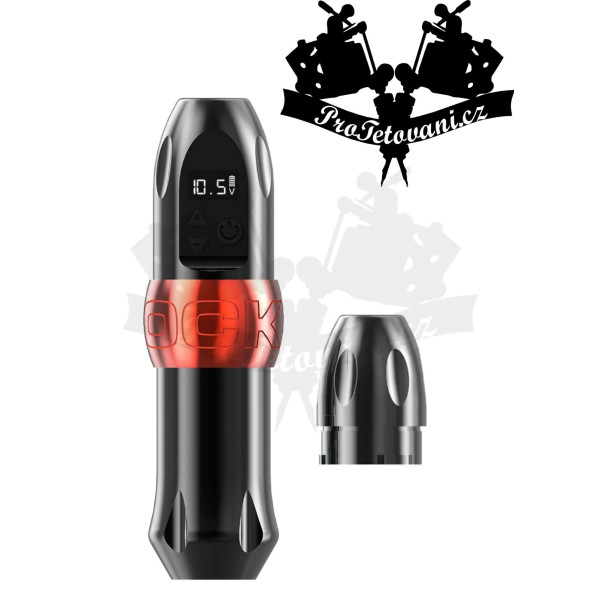 Bezdrátový dobíjecí rotační tetovací strojek ROCKET wireless hybrid RED