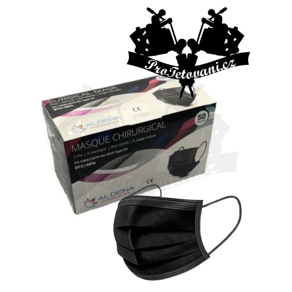 Aldena černé roušky 50 Ks