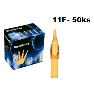 Balení sterilních plastových tetovacích špiček 50ks 11FT