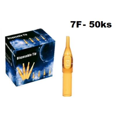 Balení sterilních plastových tetovacích špiček 50ks 7FT