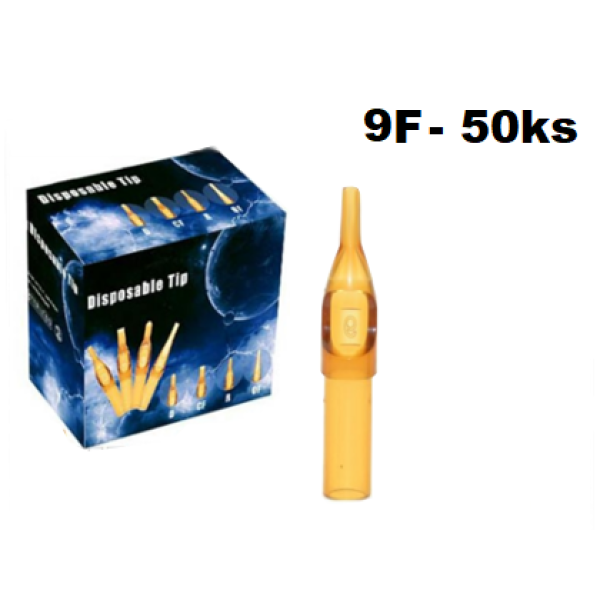 Balení sterilních plastových tetovacích špiček 50ks 9FT