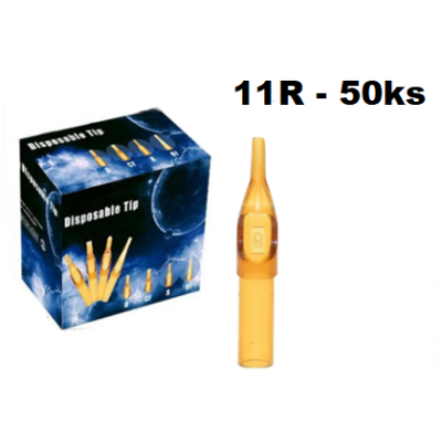 Balení sterilních plastových tetovacích špiček 50ks 11RT
