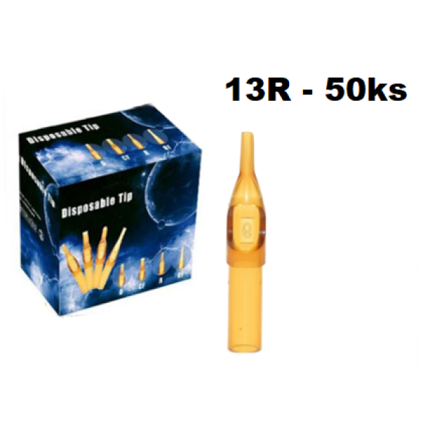 Balení sterilních plastových tetovacích špiček 50ks 13RT