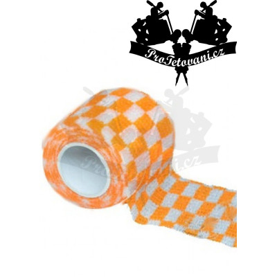 Bandáž na tetovací grip Čtvercová Oranžová