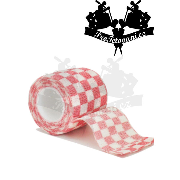Bandáž na tetovací grip Čtvercová Růžová