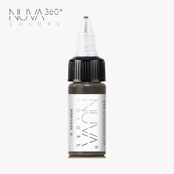 Barva pro permanentní make up Nuva 20 BROWN N BLACK REACH 15 ml