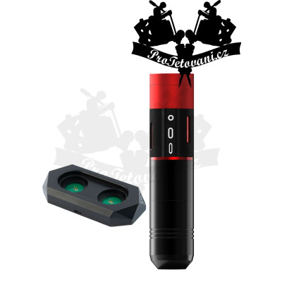 Bateriový tetovací strojek EZ P2 MT s nabíjecí stanicí a dotykovým pedálem