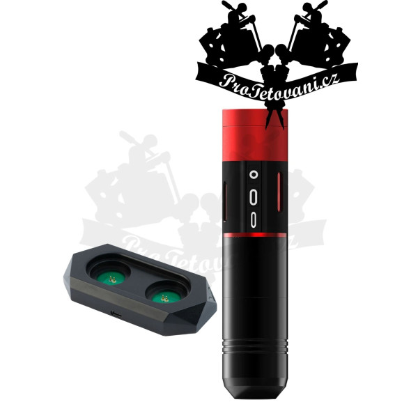 Bateriový tetovací strojek EZ P2 MT s nabíjecí stanicí a dotykovým pedálem