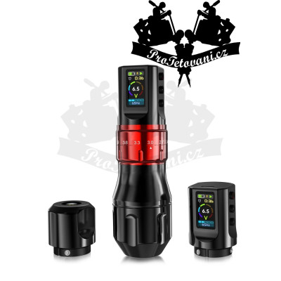 Bezdrátový dobíjecí rotační tetovací strojek INKONE PRICK Black s nastavitelným zdvihem