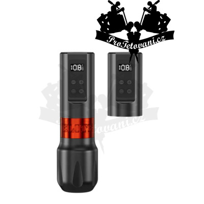 Bezdrátový rotační tetovací strojek ELITE FIND RED 2 dobíjecí adaptery 3.5 mm zdvih