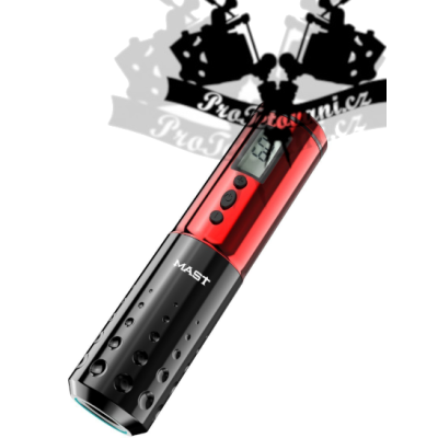 Bezdrátový rotační tetovací strojek MAST LANCER red bateriový