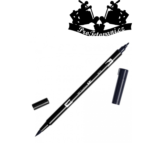 Tombow ABT Oboustranný štětcový fix na kůži i papír Black N15