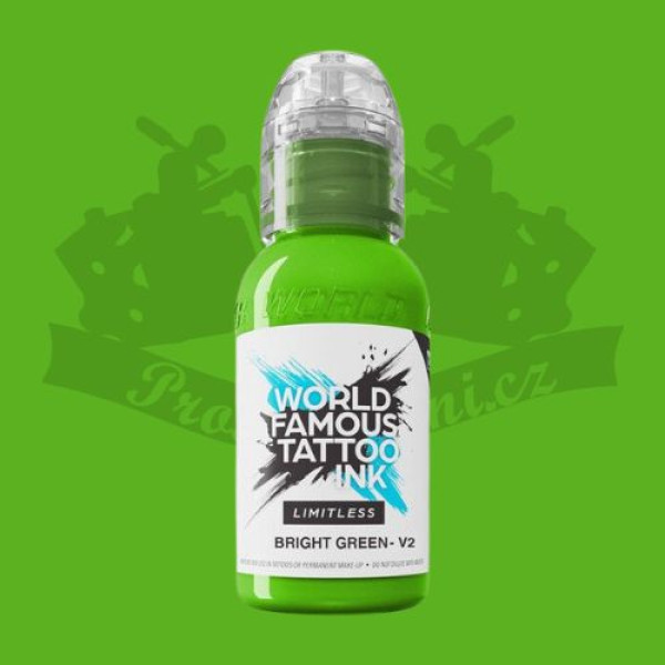 Tetovací barva World Famous Limitless BRIGHT GREEN v2 30 ml REACH