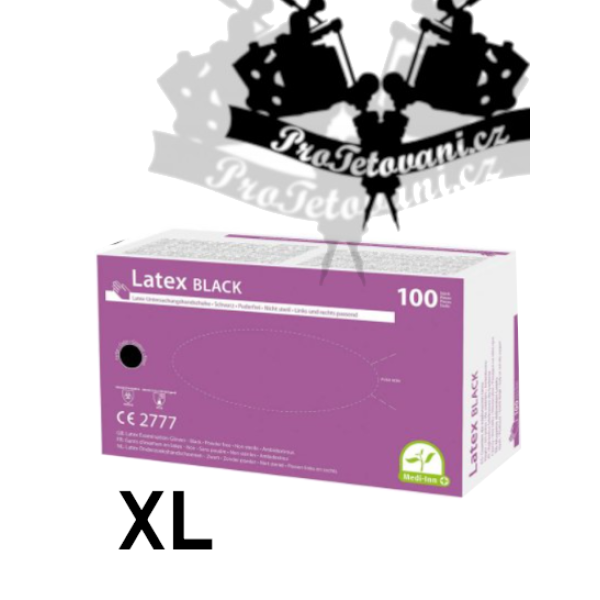 Latexové rukavice pro tetování BLACK XL