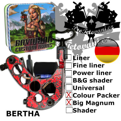 Profesionální cívkový strojek Bavarian Custom Irons Bertha Big Magnum