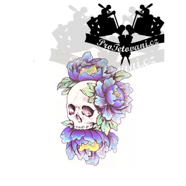 Dočasné tetování tetovačka Blue Skull