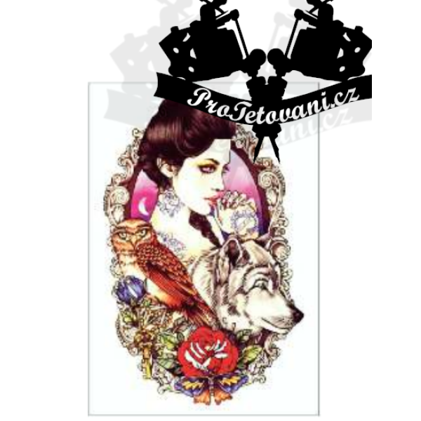 Dočasné tetování tetovačka Wolf Lady