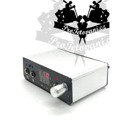 Duální tetovací zdroj mini Silver LCD