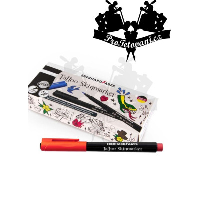 Fix na kůži Tattoo Skinmarker Eberharda Faber ČERVENÝ Soft Brush