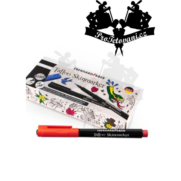 Fix na kůži Tattoo Skinmarker Eberharda Faber ČERVENÝ Soft Brush
