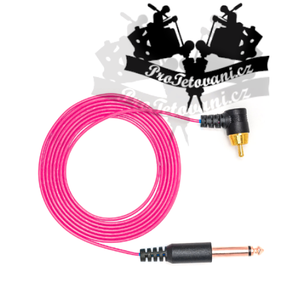 Extra tenčený RCA CORD pro tetovací strojky pink