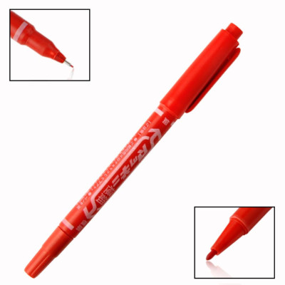 Značkovací fix na umělou kůži oboustranný červený