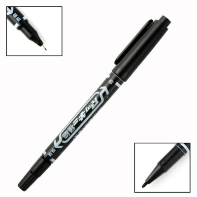 Značkovací fix na umělou kůži oboustranný black