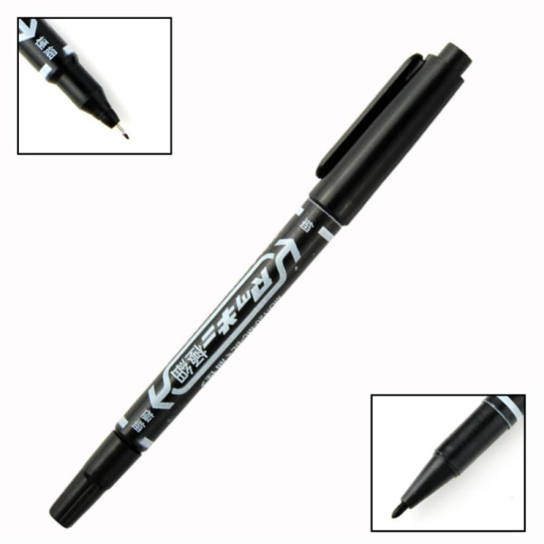 Značkovací fix na umělou kůži oboustranný black