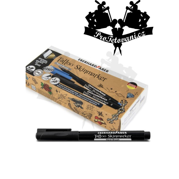 Fix na kůži Tattoo Skinmarker Eberharda Faber ČERNÝ Hard Brush