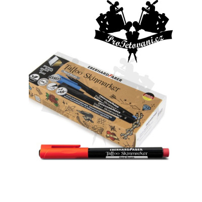 Fix na kůži Tattoo Skinmarker Eberharda Faber ČERVENÝ Hard Brush