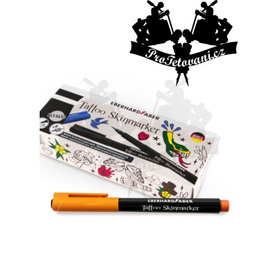 Fix na kůži Tattoo Skinmarker Eberharda Faber ORANŽOVÝ Soft Brush