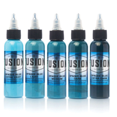 Fusion ink set stínovacích Uměleckých barev Opaque BLUE