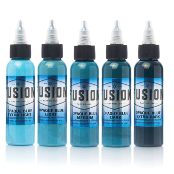 Fusion ink set stínovacích Uměleckých barev Opaque BLUE