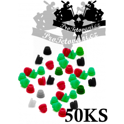 Grommets gumičky pro tetovací strojky 50ks mix barev