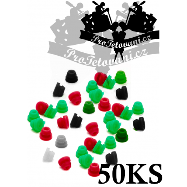 Grommets gumičky pro tetovací strojky 50ks mix barev