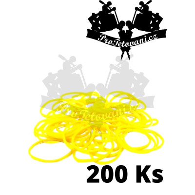 Gumičky pro tetovací strojek rubberbands 200ks žluté