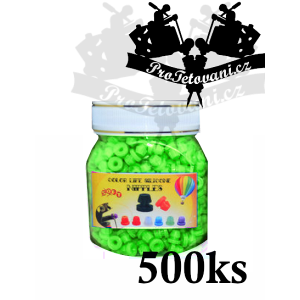 Grommets gumičky pro tetovací strojky green balení 500 ks
