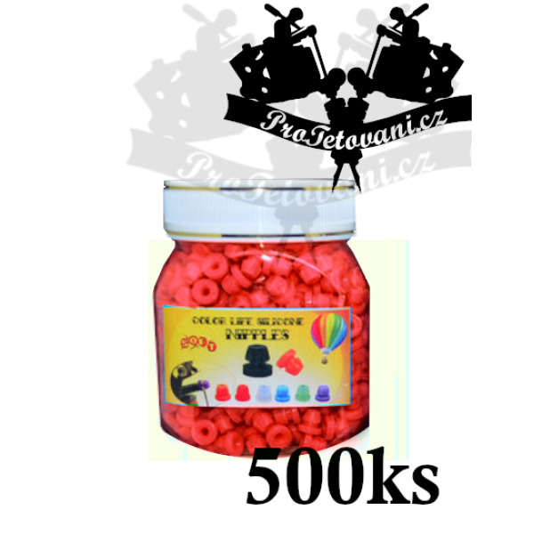 Grommets gumičky pro tetovací strojky red balení 500 ks