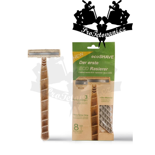Biologicky rozložitelné holítka se třemi břity ECOSHAVE 8 Ks