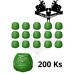 Plastové kalíšky na tetovací barvu DARUMA DOLLS Green 200 Ks