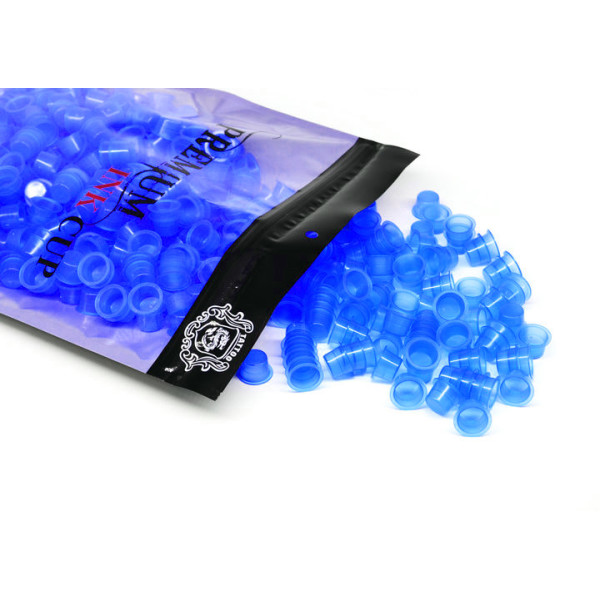 Kalíšky pro tetovací barvy 15mm 50ks Blue