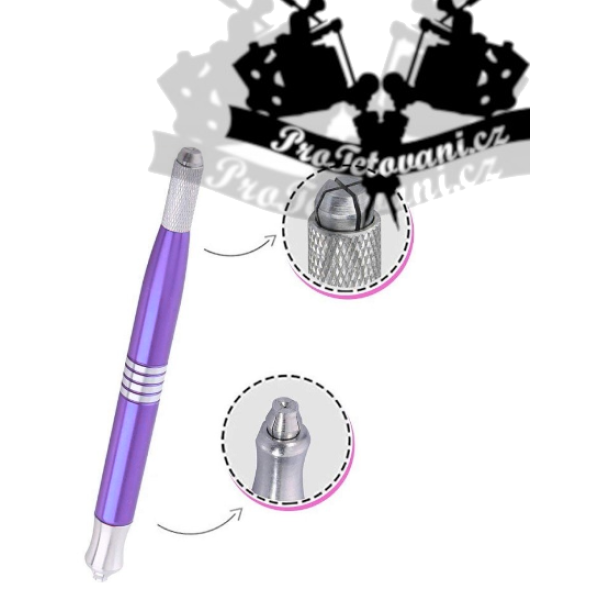 Manuální pero pro 3D permanentní make up oboustranné Double side BLUE
