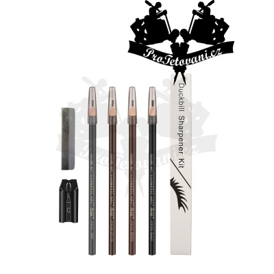 Microblading sada tužek na obočí s ořezávátkem 