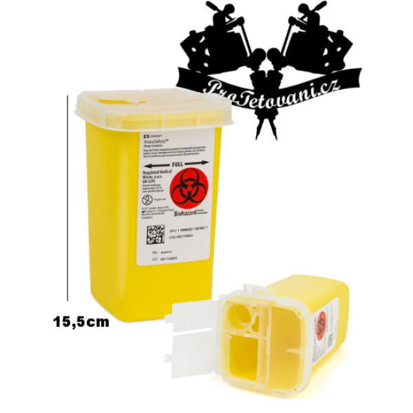 Nádobka pro tetovací odpad 1l žlutá