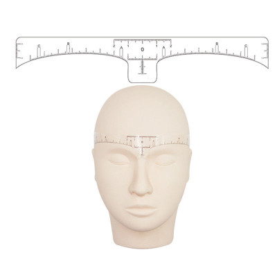 Nalepovací pravítko měrka k označení symetrického tvaru obočí