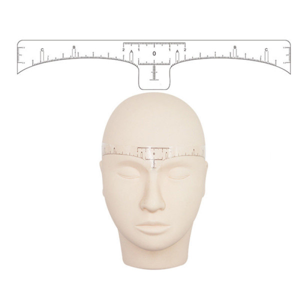 Nalepovací pravítko měrka k označení symetrického tvaru obočí